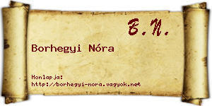 Borhegyi Nóra névjegykártya