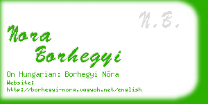 nora borhegyi business card