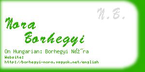 nora borhegyi business card